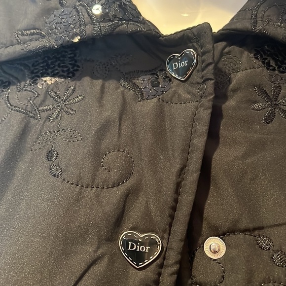 Christian Dior Sz 8 Lightly Quilted Beaded Snap Closure Blazer Jacket - Picture 10 of 12